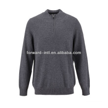 men's cashmere pullover with zipper neck